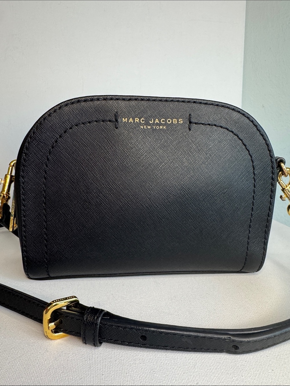 Marc Jacobs Playback Dome Crossbody Clutch Bag Saffiano Leather
